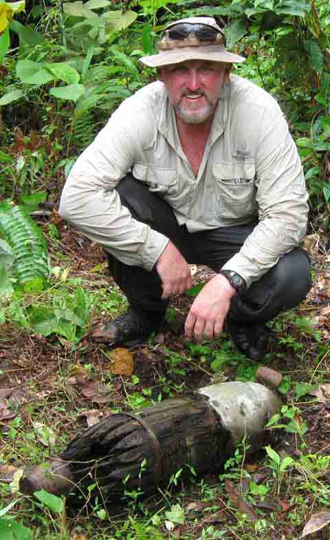 Japanese Air dropped bomb found in the jungles of Papua New Guinea.